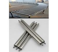 Lot de 5 rouleaux de convoyeur non motorisés en acier inoxydable - Composants de rouleaux de tension pour lignes de convoyeur d'alimentation/sortie - Équipement d'usine de bricolage (L 100 cm)