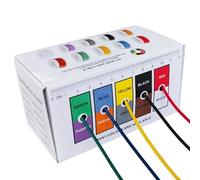 Lot de 5 rouleaux de fil flexible toronné avec gaine en PVC et conducteur en cuivre étamé pour une utilisation dans l'automobile, l'électronique et les applications LED (24 AWG 5 x 20 m)