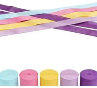 Lot de 5 rouleaux de papier crépon de 125 m - Décorations de fête d'anniversaire arc-en-ciel - Guirlande colorée à suspendre - Toile de fond murale pour mariage ou fête prénatale