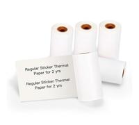 Lot de 5 rouleaux de papier thermique autocollant blanc 50 mm x 3,5 m Compatible avec les imprimantes Phomemo M02/T02/P2S/M03/M04S & Vretti TP2/TP6 Papier autocollant imprimable pour notes, listes et