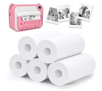 Lot de 5 rouleaux de papier thermique de recharge pour appareil photo pour enfant, impression instantanée, sans BPA, convient pour les jouets numériques pour enfants (largeur 5,7 cm, longueur 7 m)