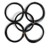 Lot de 5 rouleaux fil fer noir for bonsaï, diamètre 2,5-5 mm, d'aluminium 10 mètres, adapté à la fixation des branches jardinage, 4(Diameter 2.5mm)