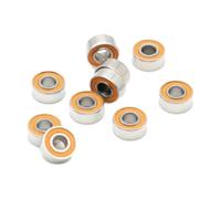 Lot de 5 roulements à billes hybrides en acier inoxydable et céramique de 3 x 7 x 3 mm, assortiment de tailles multiples, rotation rapide,5 pièces,4 x 10 x 4 mm