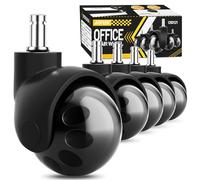 Lot de 5 Roulettes de Rechange pour Chaise de Bureau 11x22mm - Roues Silencieuses et Robustes pour Chaise de Jeu - Universelles avec Système de Freins Unique