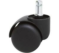 IDIMEX Lot de 5 roulettes pour Chaise de Bureau, en Plastique de Coloris Noir, diamètre 50 mm et Tige de 11 mm, à Utiliser sur Sol Souple