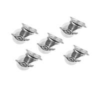 Lot de 5 roulettes pivotantes de 5,1 cm avec frein, diamètre 5 cm, fond plat en PP blanc, roulettes for vitrine