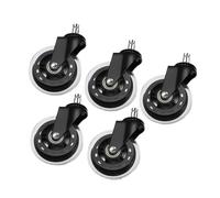 Lot de 5 roulettes pivotantes en caoutchouc 7,6 cm (3 pouces) for chaise bureau, style rollerblade, avec quincaillerie rechange