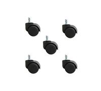 Vivezen Roulettes pivotantes - Lot de 5 pour tabouret ou chaise de bureau - Noir