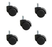 Vivezen - Lot de 5 roulettes pivotantes pour tabouret ou chaise de bureau - Noir
