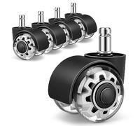 Lot de 5 roulettes pour chaise de bureau, 11 x 22 mm, pour chaises de gaming (pas pour 1KEA), roulettes de rechange pour sols durs, parquet, tapis, stratifié et carrelage, pas de rayures