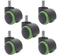 Mendler 5X roulettes pour Sol Dur HWC-H86, roulettes pour Chaise de Bureau, 150kg capacité de Charge 50mm - Vert
