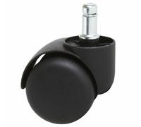 IDIMEX Lot de 5 roulettes pour Chaise de Bureau, en Plastique de Coloris Noir, diamètre 50 mm et Tige de 11 mm, à Utiliser sur Sol Souple