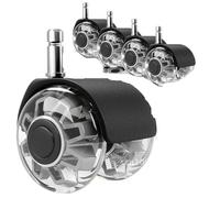 (Lot de 5) Roulettes rechange for chaise bureau 2 pouces, roulettes lourdes, silencieuses et à usage rapide(Black)