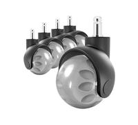 Lot de 5 roulettes robustes de 5 cm for chaise de bureau - Roues universelles silencieuses for un glissement en douceur(Grey)