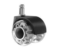 Lot de 5 roulettes transparentes en polyuréthane de 5 cm (2 pouces) for chaise de bureau - Tige d'insertion M11, capacité de charge de 50 kg, roulettes souples(Grey-M11)