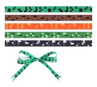 Lot de 5 Rubans à Pixels, Cinq Styles Imprimés sur le Thème des Jeux Vidéo pour Décoration de Fête d'Anniversaire Emballage Cadeau Scrapbooking et Accessoires pour Cheveux