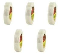 Lot de 5 rubans adhésifs armés 3M - Transparent - 25mm - 8956-25 Transparent G