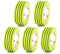 Lot de 5 rubans adhésifs électriques SCAPA - PVC - Jaune et vert - 15mm - 2702JV-15 Jaune G