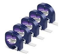 Lot de 5 rubans adhésifs transparents compatibles avec les recharges DYMO Letratag 12267, 12 mm, en plastique pour recharges DYMO Letratag, fonctionne pour LT-100T LT-100H QX50 XR