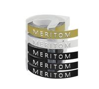 Lot de 5 rubans d'étiquettes compatibles Dymo Omega Junior pour machine à gaufrer Dymo Junior Omega,Pour étiquettes de gaufrage Dymo Omega Junior (3xblanc sur noir, 1xblanc sur or/argent)