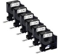 Lot de 5 rubans d'étiquettes de rechange pour D1 45013 s0720530,12 mm x 7 m,noir sur blanc,compatible avec étiqueteuse LabelManager 160 210D 360D 420P 450D 500TS