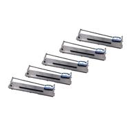 Lot de 5 rubans d'imprimante pour modèles 1125 et DS300 | Format de ruban pré-fileté, design complet, pour étiquettes de colis et reçus, boîtiers de cartouche noir