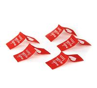 Lot de 5 rubans nominatifs « made with love » - Couleur : rouge - blanc