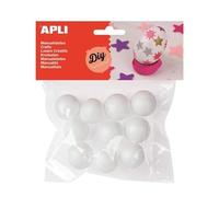 APLI Boules en polystyrène 2,5 cm – Lot de 10