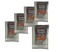 Lot de 5 sachets de levure Alcotec 24 Pure Turbo 14% 24h Homebrew Moonshine Vodka Wash