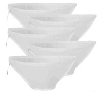 Lot de 5 sacs à fromage en filet en nylon avec cordon de serrage pour lait de soja, lait de noix et jus Blanc 37 x 12 x 14 cm S (52 x 18 x 18 cm)