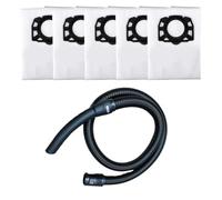 Lot de 5 sacs à poussière avec tuyau extra long de 2,5 m pour aspirateurs Karcher Nt20 30 Wd1 Wd2 Wd3 Wd4 Wd5 Wd6 Accessoires d'appareils ménagers Lavables en microfibre pour filtre à franges Brosse