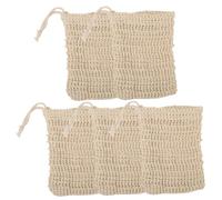 Lot de 5 sacs à savon pour barre de savon, pochette à savon en maille respirante avec cordon de serrage, porte-savon moussant et séchant pour douche, exfoliants en profondeur pour barre de savon, port