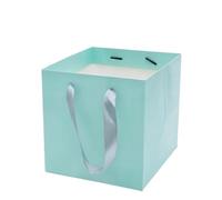 Lot de 5 sacs cadeaux carrés for bouquets vacances, boîtes portables for compositions florales, emballages for fleuristes Pour Les Fleuristes(Light green,32X32X25.5cm)