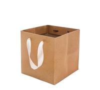 Lot de 5 sacs cadeaux carrés for bouquets vacances, boîtes portables for compositions florales, emballages for fleuristes Pour Les Fleuristes(Khaki,32X32X25.5cm)