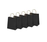 Lot de 5 sacs cadeaux en papier kraft - 25 x 12 x 33 cm - En forme de cœur - Avec anse - Pour Noël, fête, anniversaire, mariage