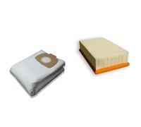 Lot de 5 sacs d'aspirateur Kallefornia K925 + 1 filtre à pli plat K737 pour Kärcher WD 7300 et WD 7500