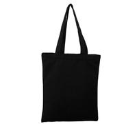 Lot de 5 Sacs de Courses en Toile de Grande capacité, Sacs fourre-Tout Pliables en Coton, Sac à bandoulière à Faire soi-même, Sac à Main d'épicerie pour Les achats et Les Voyages(Black,26x30cm)