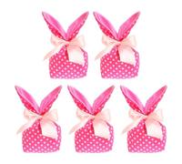 Lot de 5 sacs de Pâques pour Bunny Ears Candy Treat Bolss - Lot de 5 sacs cadeaux avec décorations de Pâques pour sandwichs à biscuits, emballage de bijoux