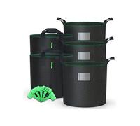 Lot de 5 sacs de plantation non tisse 20L avec poignee Noir