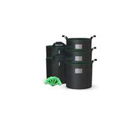 Lot de 5 sacs de plantation non tisse 30l avec poignee noir