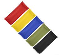 Lot de 5 sacs de rangement en tissu Oxford pour piquets de camping, clous et accessoires d'extérieur en rouge, jaune, bleu, vert, noir