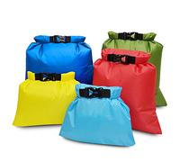 Lot de 5 sacs de rangement étanches enroulables pour patinage, camping, bateau, voile, surf, pêche, randonnée, kayak, rafting, natation, plongée sous-marine, taffetas en polyester 190T avec revêtement