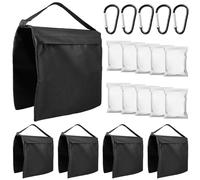 Lot de 5 sacs de sable pour photographie, 27 x 29 cm, sac de sable avec mousquetons et sacs zippés, tissu Oxford 600D, capacité de charge maximale : 10 kg, sac de sable vide pour trépied de lampe de