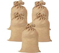 Lot de 5 sacs en jute Grande taille 60 x 105 cm Sac tissé naturel pour travaux manuels, décoration, jardin, fête, bricolage, boîte à objets