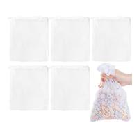 Lot de 5 sacs en maille fine pour aquarium - Accessoire de purification d'eau douce et d'eau salée - Fermeture éclair pour zéolite, tourbe