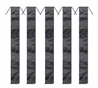 Lot de 5 sacs robustes pour canne à pêche à double grille en polyester pour cannes à pêche à leurre Baitcast, double compartiment de rangement avec poignée de transport (D-1,45 m)