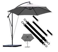 Lot de 5 sangles de parasol déporté pour grands parasols cantilever à manivelle, résistantes au vent, aux intempéries, sangles de sécurité au vent, kit de fixation solide, convient pour tout parasol
