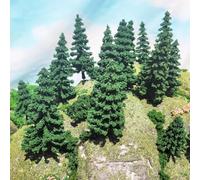 Lot de 5 sapins miniatures pour modélisme de train, modèle de sapin, vert foncé, modèle de train, table de sable, matériau diorama 10 cm