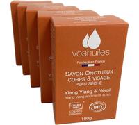 VOSHUILES - Savon Ylang Ylang et Néroli 100ml Lot de 5 pour Peau Sèche - Hydratant et Nourrissant - Parfum Envoûtant - Idéal pour Usage Quotidien et Cadeau