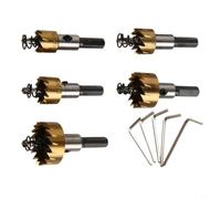 Lot de 5 Scies Cloches HSS, Acier pour aluminium Lot de 5 Scies(Gold) | Pour Découpe Métal, HSS , pour idéal Bricoleurs, Acier Rapide, Tailles 16 à 30mm